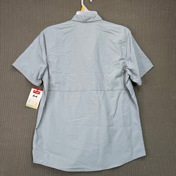 Wrangler Mens Short-Sleeve Performance Shirt Regular Fit Light Gray Size L - Picture 2 of 9